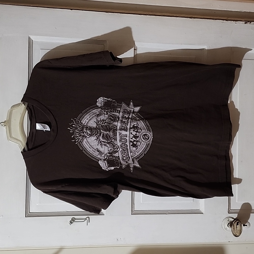 American Apparel Guardians of the Galaxy Groot Beer T-Shirt L